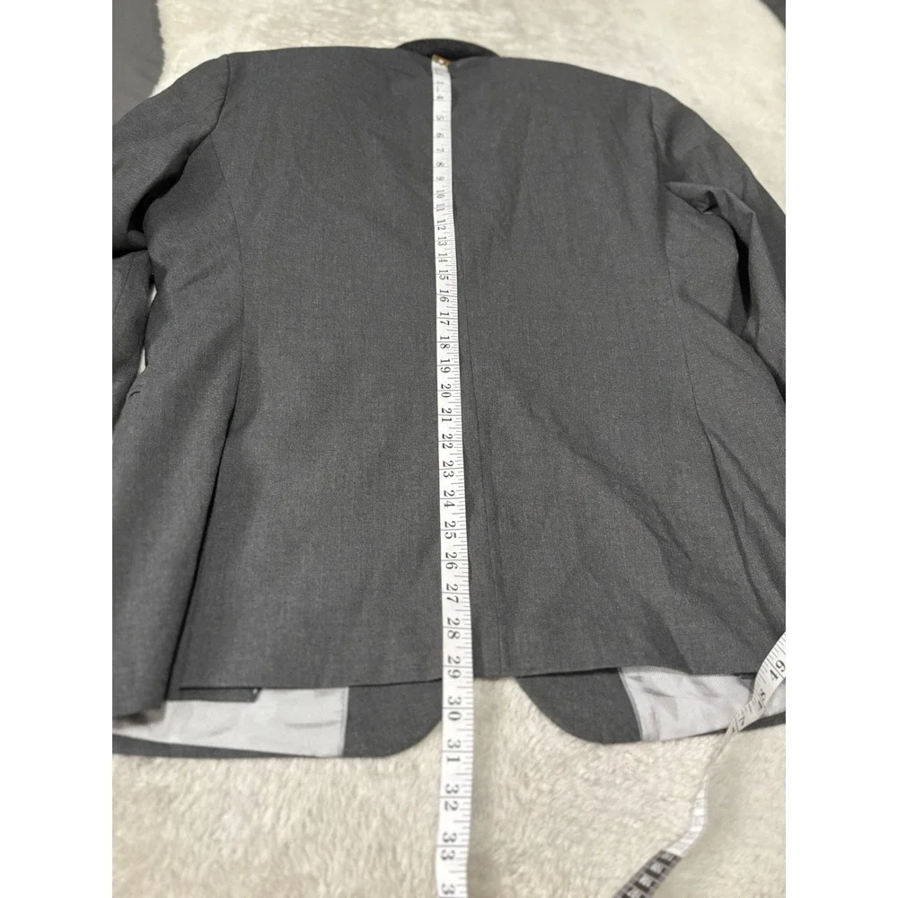 JF J. Ferrar 44R 2PC Suit Blazer Men Pants 36 x 29 Slim Gray‎ Poly Blend